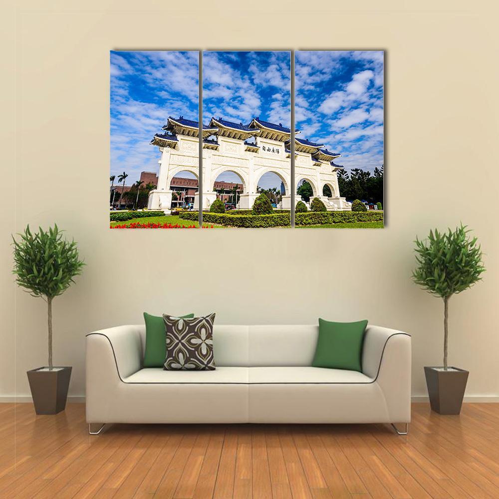 Taiwan National Democracy Memorial Hall Canvas Wall Art-3 Horizontal-Gallery Wrap-37" x 24"-Tiaracle