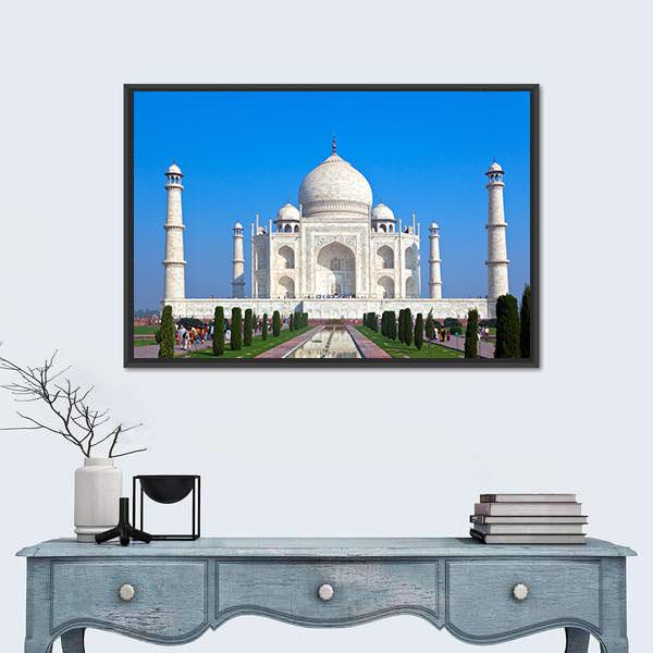 Taj Mahal Canvas Wall Art-5 Horizontal-Gallery Wrap-22" x 12"-Tiaracle