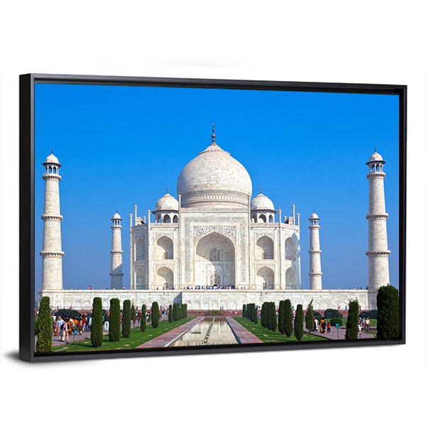 Taj Mahal Canvas Wall Art-5 Horizontal-Gallery Wrap-22" x 12"-Tiaracle