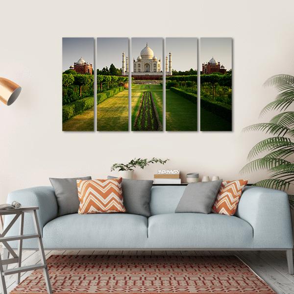Taj Mahal From Garden Side Canvas Wall Art-5 Horizontal-Gallery Wrap-22" x 12"-Tiaracle
