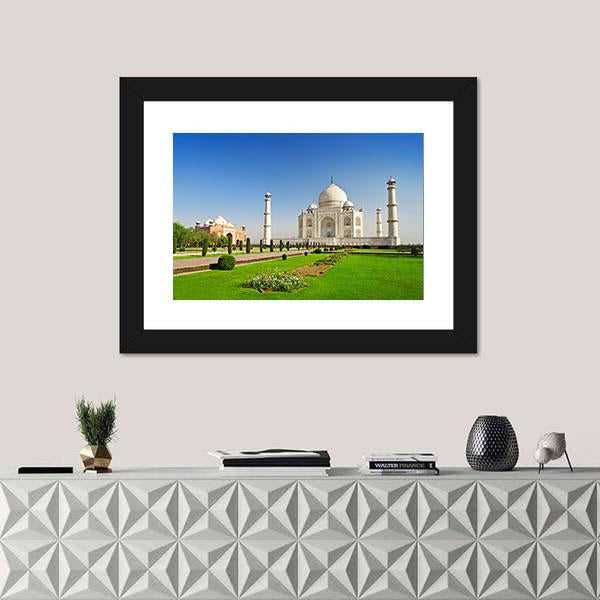 Taj Mahal In Agra India Canvas Wall Art-3 Horizontal-Gallery Wrap-25" x 16"-Tiaracle
