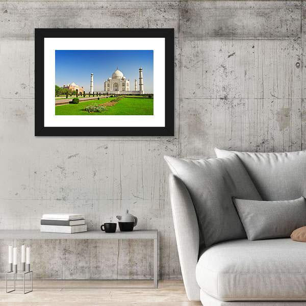 Taj Mahal In Agra India Panoramic Canvas Wall Art-1 Piece-36" x 12"-Tiaracle