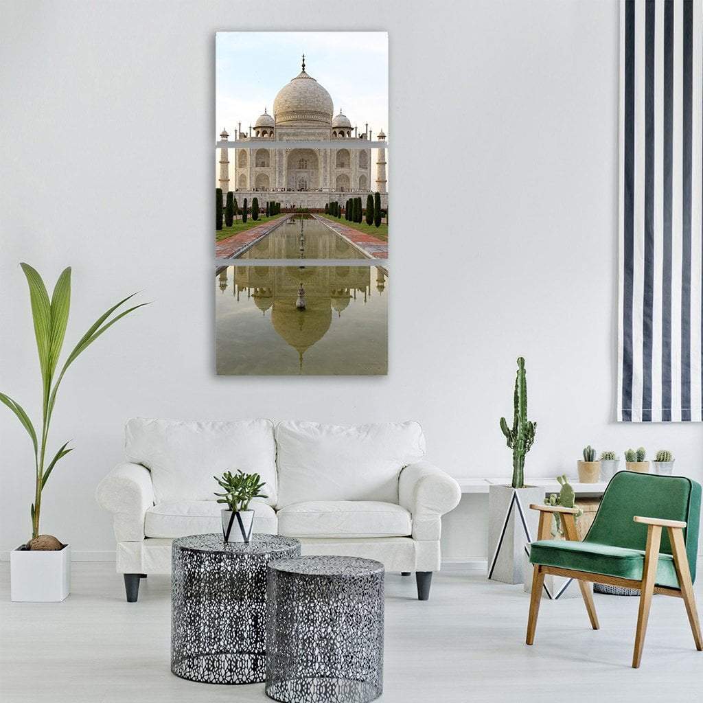 Taj Mahal In Agra India Vertical Canvas Wall Art-3 Vertical-Gallery Wrap-12" x 25"-Tiaracle
