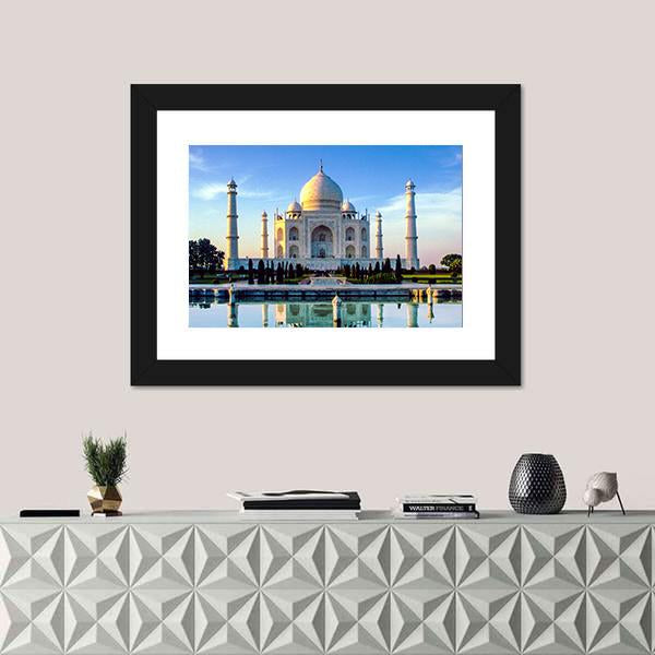 Taj Mahal In Early Morning Canvas Wall Art-5 Horizontal-Gallery Wrap-22" x 12"-Tiaracle