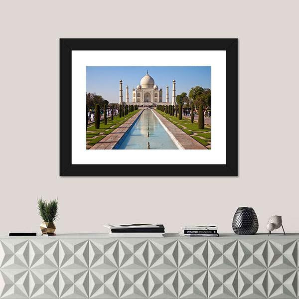 Taj Mahal In India Canvas Wall Art-5 Horizontal-Gallery Wrap-22" x 12"-Tiaracle