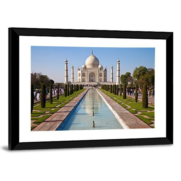 Taj Mahal In India Canvas Wall Art-5 Horizontal-Gallery Wrap-22" x 12"-Tiaracle
