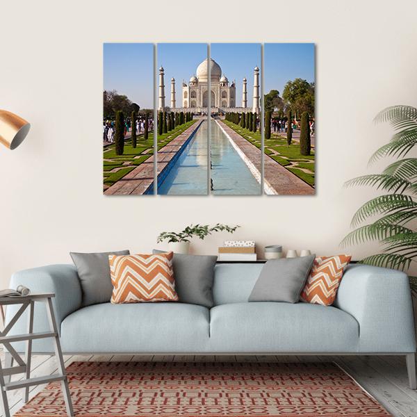 Taj Mahal In India Canvas Wall Art-4 Horizontal-Gallery Wrap-34" x 24"-Tiaracle