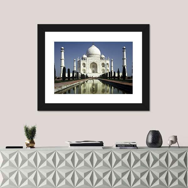 Taj Mahal In Morning Canvas Wall Art-5 Horizontal-Gallery Wrap-22" x 12"-Tiaracle