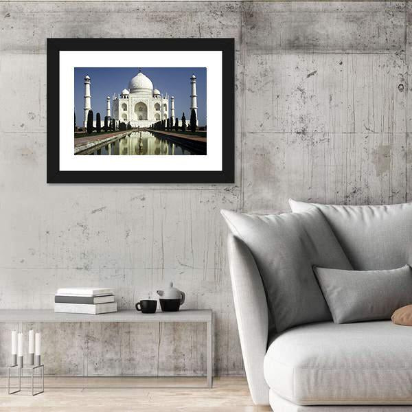 Taj Mahal In Morning Canvas Wall Art-5 Horizontal-Gallery Wrap-22" x 12"-Tiaracle