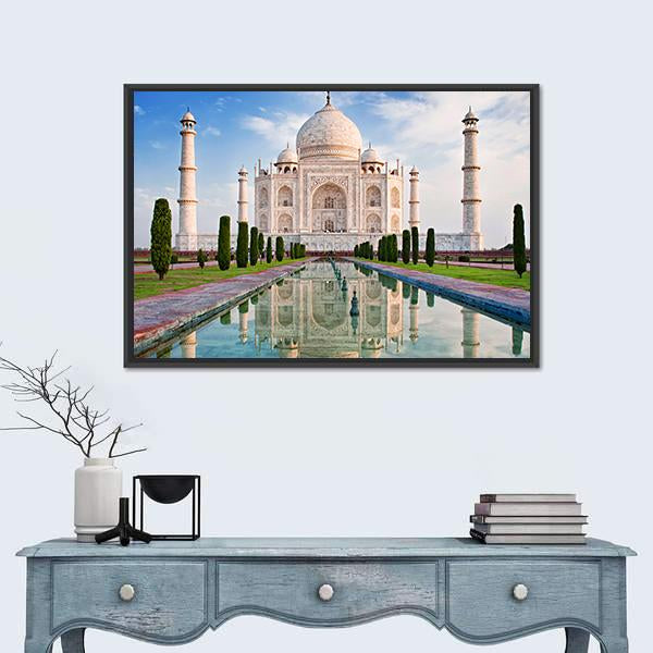 Taj Mahal In Sunrise Light Canvas Wall Art-3 Horizontal-Gallery Wrap-25" x 16"-Tiaracle