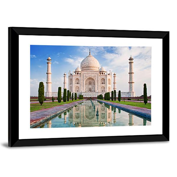 Taj Mahal In Sunrise Light Canvas Wall Art-3 Horizontal-Gallery Wrap-25" x 16"-Tiaracle
