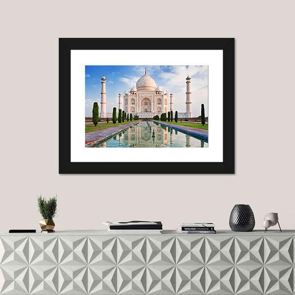 Taj Mahal In Sunrise Light Canvas Wall Art-3 Horizontal-Gallery Wrap-25" x 16"-Tiaracle