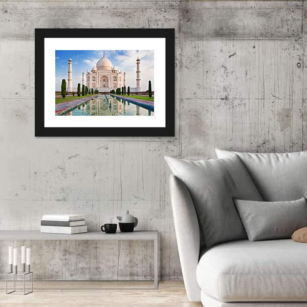 Taj Mahal In Sunrise Light Canvas Wall Art-3 Horizontal-Gallery Wrap-25" x 16"-Tiaracle