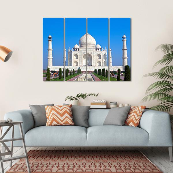 Taj Mahal Canvas Wall Art-4 Horizontal-Gallery Wrap-34" x 24"-Tiaracle