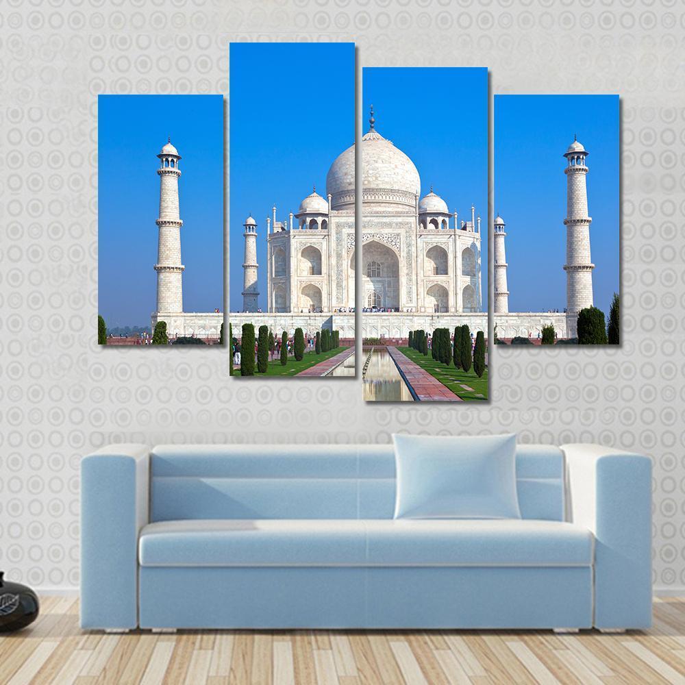Taj Mahal Canvas Wall Art-3 Horizontal-Gallery Wrap-37" x 24"-Tiaracle