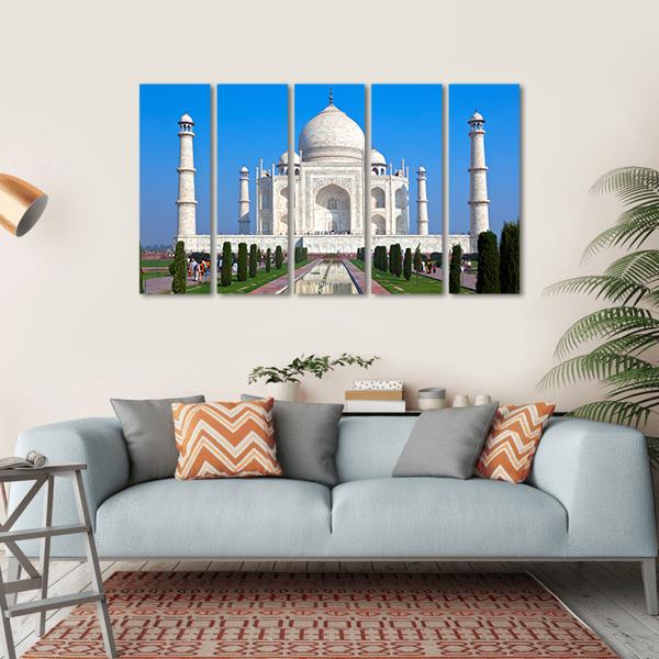 Taj Mahal Canvas Wall Art-5 Horizontal-Gallery Wrap-22" x 12"-Tiaracle