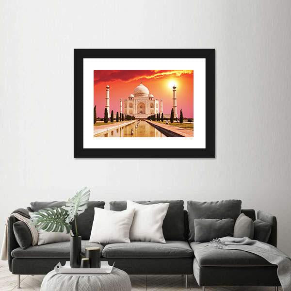 Taj Mahal Palace Canvas Wall Art-3 Horizontal-Gallery Wrap-25" x 16"-Tiaracle