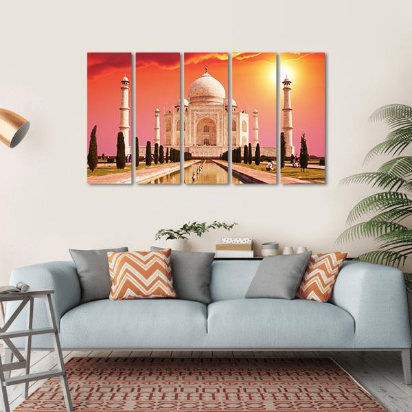 Taj Mahal Palace Canvas Wall Art-5 Horizontal-Gallery Wrap-22" x 12"-Tiaracle