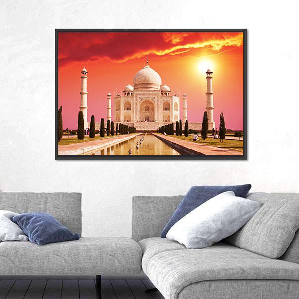Taj Mahal Palace Vertical Canvas Wall Art-3 Vertical-Gallery Wrap-12" x 25"-Tiaracle