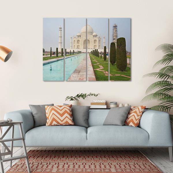 Taj Mahal View Canvas Wall Art-4 Horizontal-Gallery Wrap-34" x 24"-Tiaracle