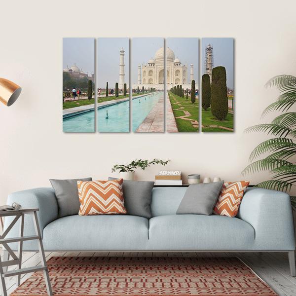Taj Mahal View Canvas Wall Art-5 Horizontal-Gallery Wrap-22" x 12"-Tiaracle