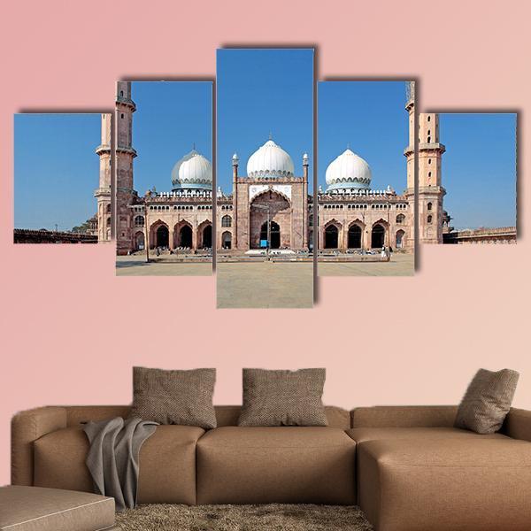 Taj-Ul Masjid India Canvas Wall Art-5 Star-Gallery Wrap-62" x 32"-Tiaracle
