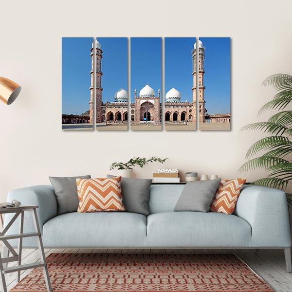 Taj-Ul Masjid India Canvas Wall Art-5 Horizontal-Gallery Wrap-22" x 12"-Tiaracle