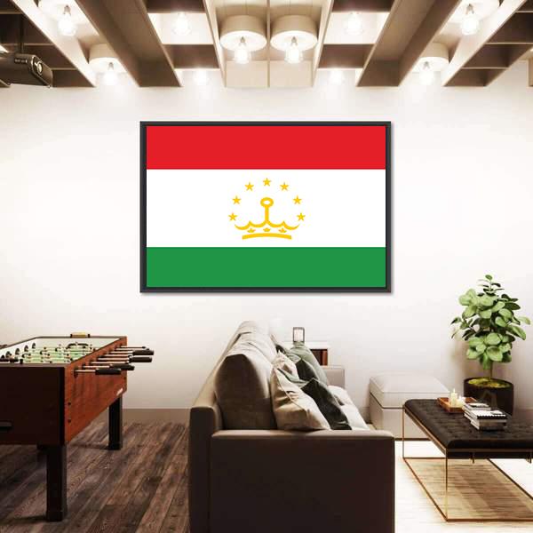Tajikistan Flag Canvas Wall Art-3 Horizontal-Gallery Wrap-25" x 16"-Tiaracle