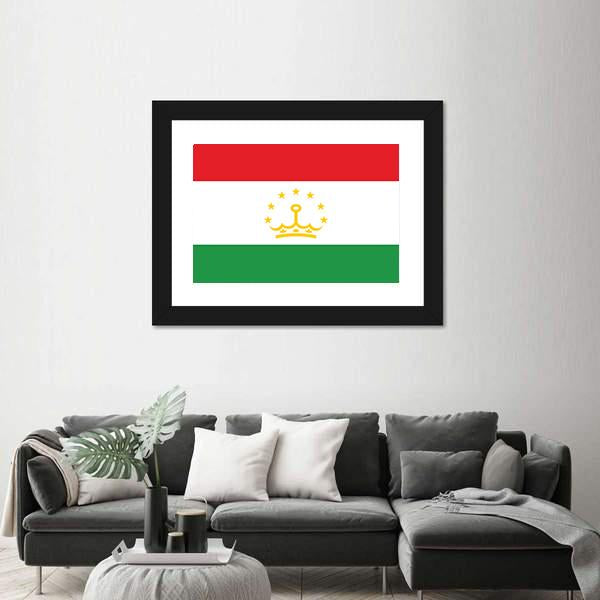 Tajikistan Flag Canvas Wall Art-1 Piece-Framed Print-20" x 16"-Tiaracle