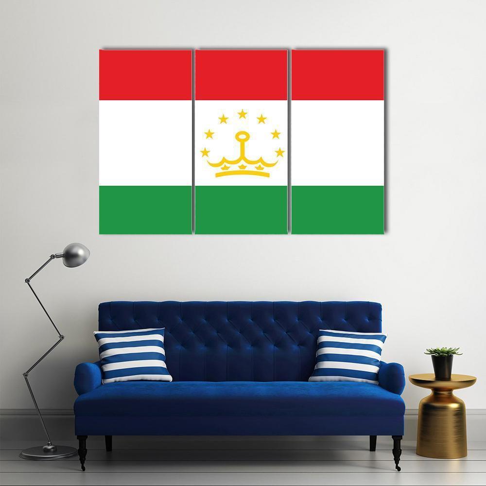 Tajikistan Flag Canvas Wall Art-3 Horizontal-Gallery Wrap-37" x 24"-Tiaracle