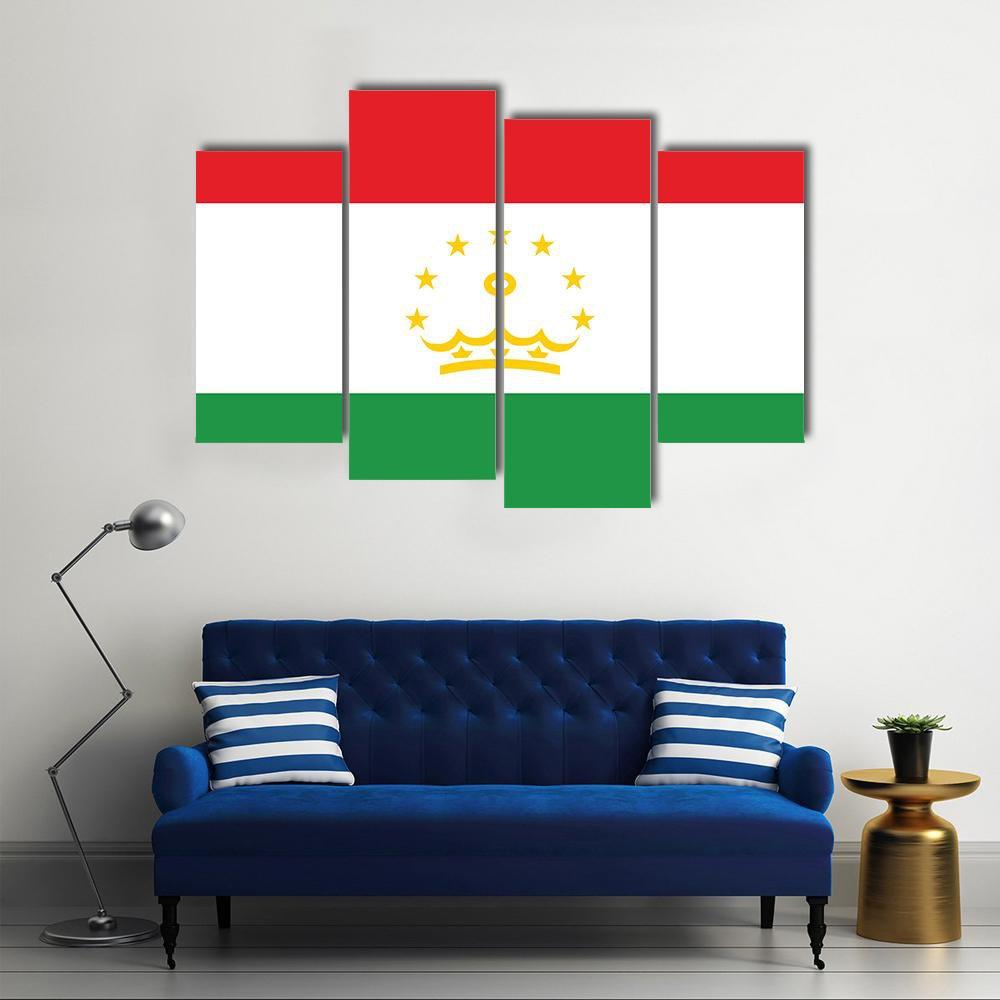 Tajikistan Flag Canvas Wall Art-4 Pop-Gallery Wrap-50" x 32"-Tiaracle