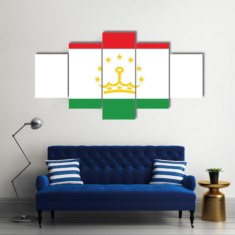 Tajikistan Flag Canvas Wall Art-4 Pop-Gallery Wrap-50" x 32"-Tiaracle