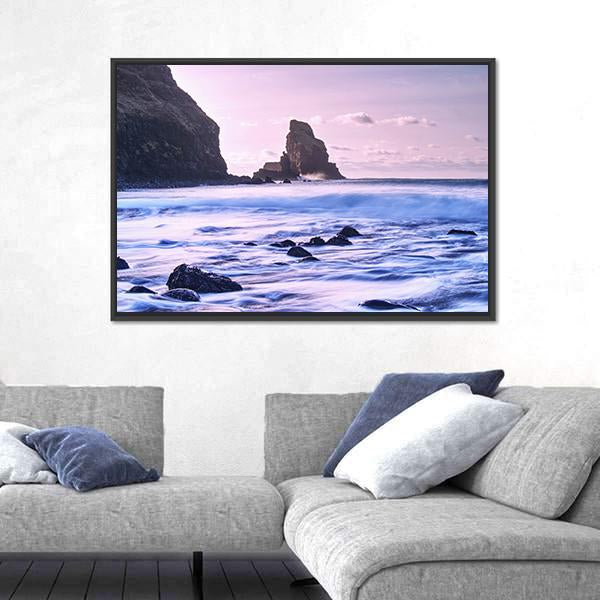 Talisker Bay Scotland Canvas Wall Art-1 Piece-Floating Frame-24" x 16"-Tiaracle