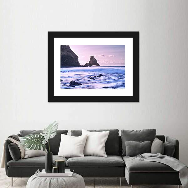 Talisker Bay Scotland Canvas Wall Art-1 Piece-Framed Print-20" x 16"-Tiaracle