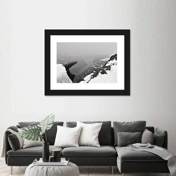 Tall Mountain Peaks Canvas Wall Art-1 Piece-Framed Print-20" x 16"-Tiaracle