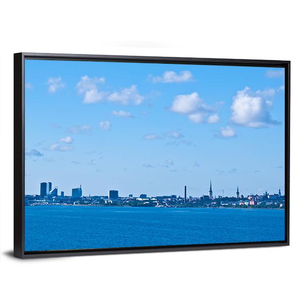 Tallinn From The Sea Canvas Wall Art-3 Horizontal-Gallery Wrap-25" x 16"-Tiaracle