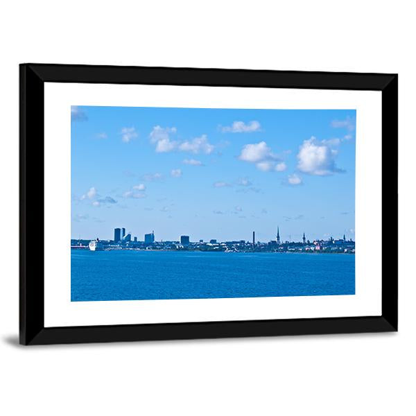 Tallinn From The Sea Canvas Wall Art-3 Horizontal-Gallery Wrap-25" x 16"-Tiaracle