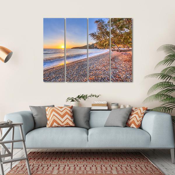 Tamarisk Tree Near Beach Canvas Wall Art-4 Horizontal-Gallery Wrap-34" x 24"-Tiaracle