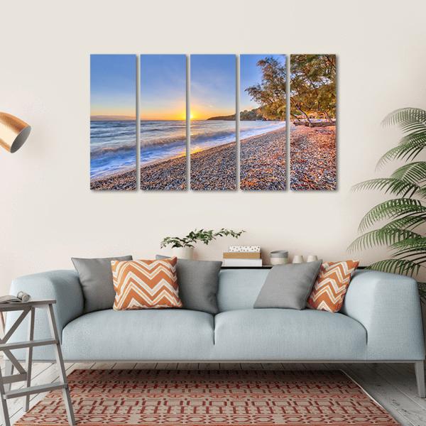 Tamarisk Tree Near Beach Canvas Wall Art-5 Horizontal-Gallery Wrap-22" x 12"-Tiaracle