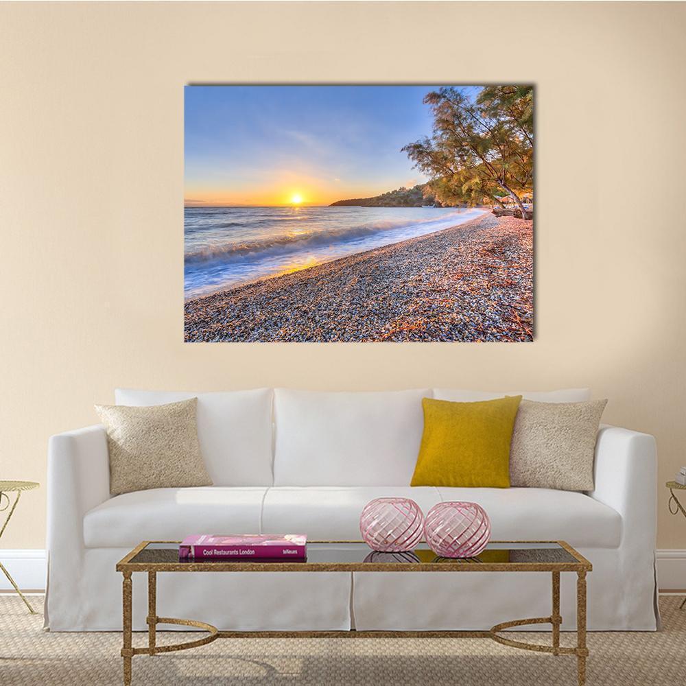 Tamarisk Tree Near Beach Canvas Wall Art-4 Pop-Gallery Wrap-50" x 32"-Tiaracle