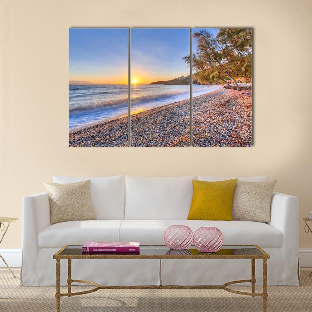 Tamarisk Tree Near Beach Canvas Wall Art-3 Horizontal-Gallery Wrap-37" x 24"-Tiaracle