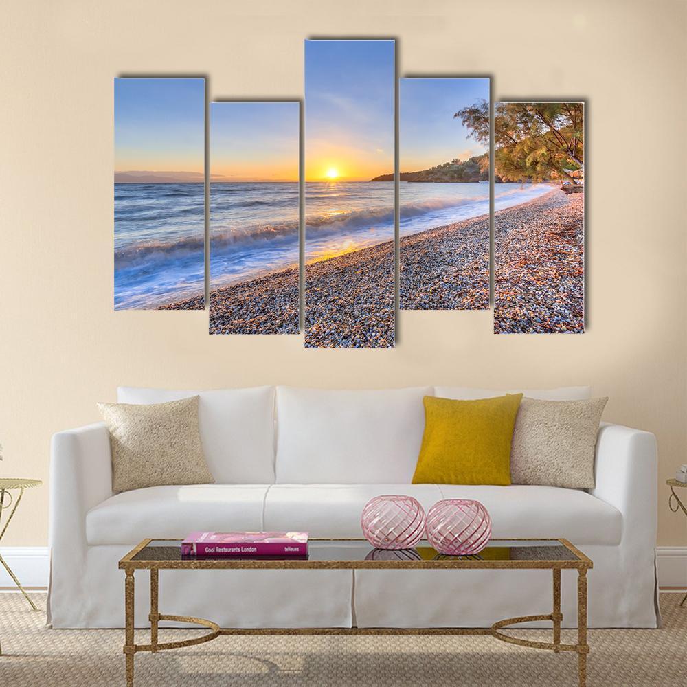 Tamarisk Tree Near Beach Canvas Wall Art-5 Pop-Gallery Wrap-47" x 32"-Tiaracle