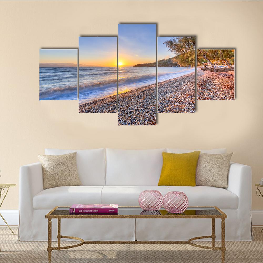 Tamarisk Tree Near Beach Canvas Wall Art-5 Star-Gallery Wrap-62" x 32"-Tiaracle