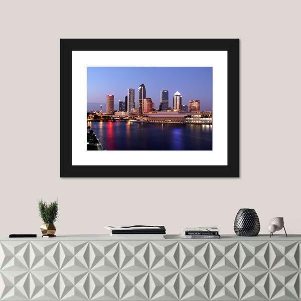 Tampa Skyline Canvas Wall Art-3 Horizontal-Gallery Wrap-25" x 16"-Tiaracle