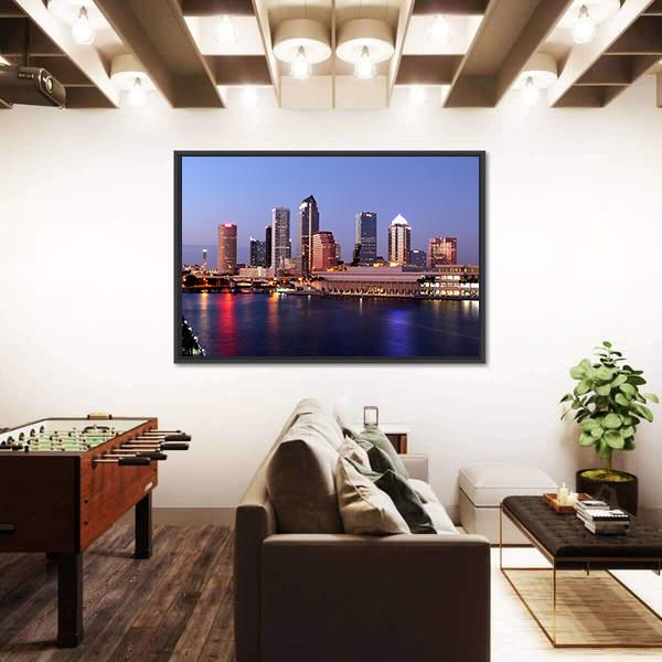 Tampa Skyline Canvas Wall Art-3 Horizontal-Gallery Wrap-25" x 16"-Tiaracle