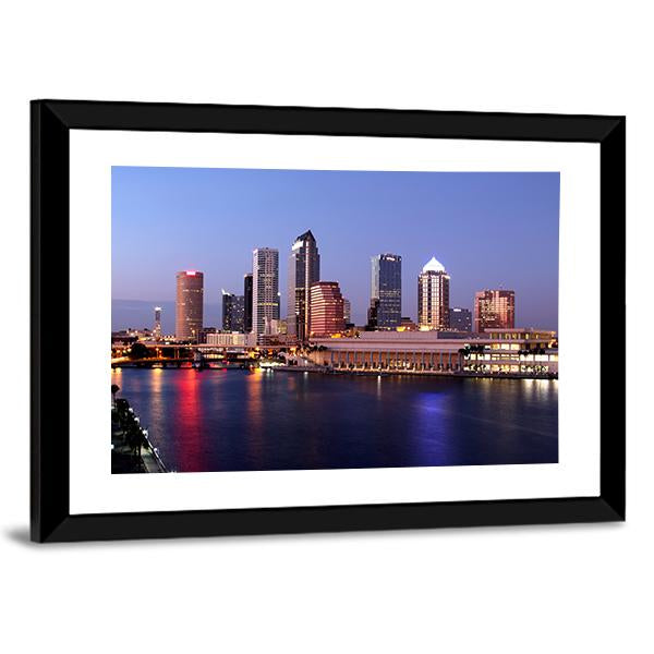 Tampa Skyline Canvas Wall Art-1 Piece-Framed Print-20" x 16"-Tiaracle