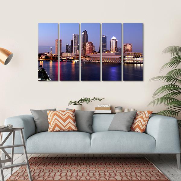 Tampa Skyline Canvas Wall Art-5 Horizontal-Gallery Wrap-22" x 12"-Tiaracle