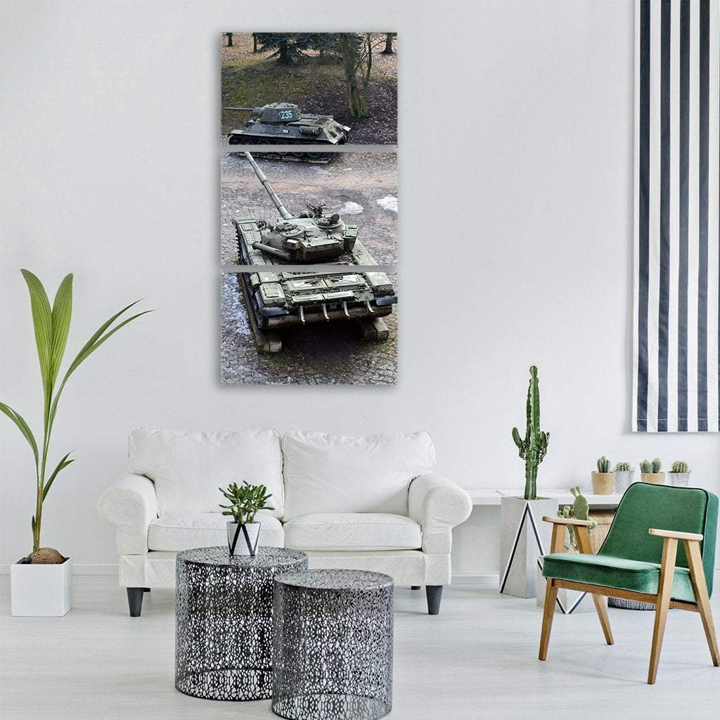 Tanks Museum Vertical Canvas Wall Art-3 Vertical-Gallery Wrap-12" x 25"-Tiaracle