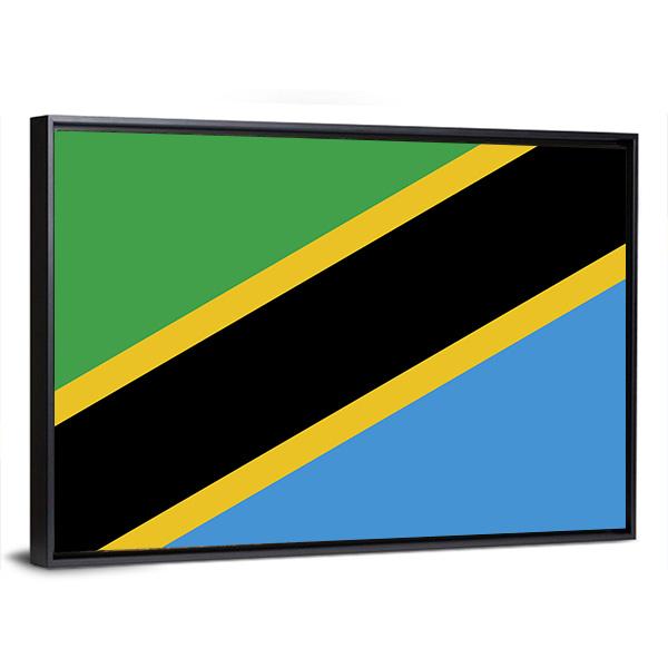 Tanzania Flag Canvas Wall Art-5 Horizontal-Gallery Wrap-22" x 12"-Tiaracle