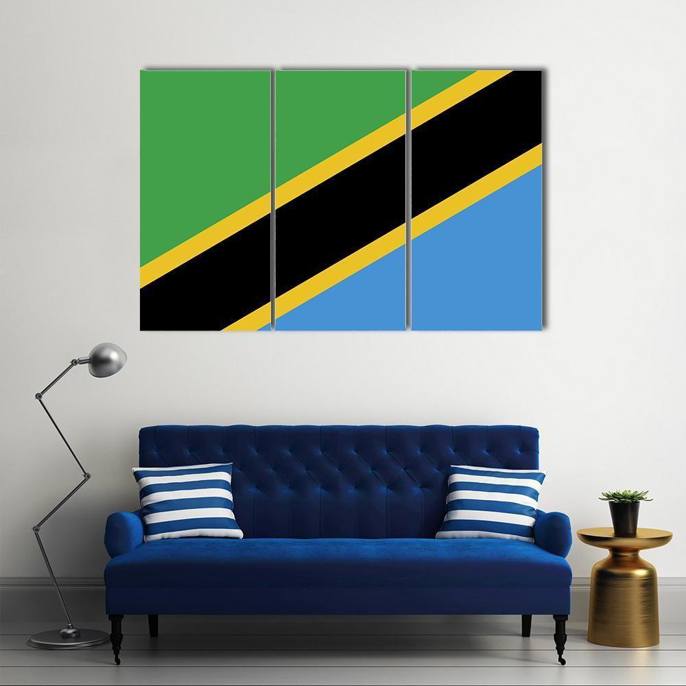 Tanzania Flag Canvas Wall Art-3 Horizontal-Gallery Wrap-37" x 24"-Tiaracle